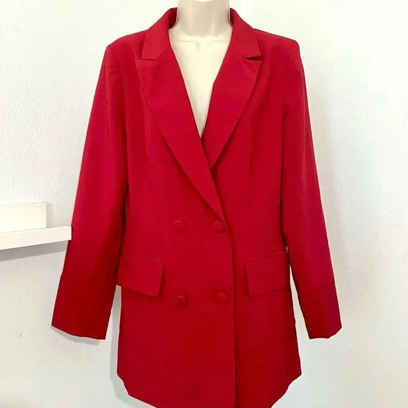 ASOS 4th & Reckless Blazer 90s Relaxed Double Breasted Office Siren New - Picture 6 of 14